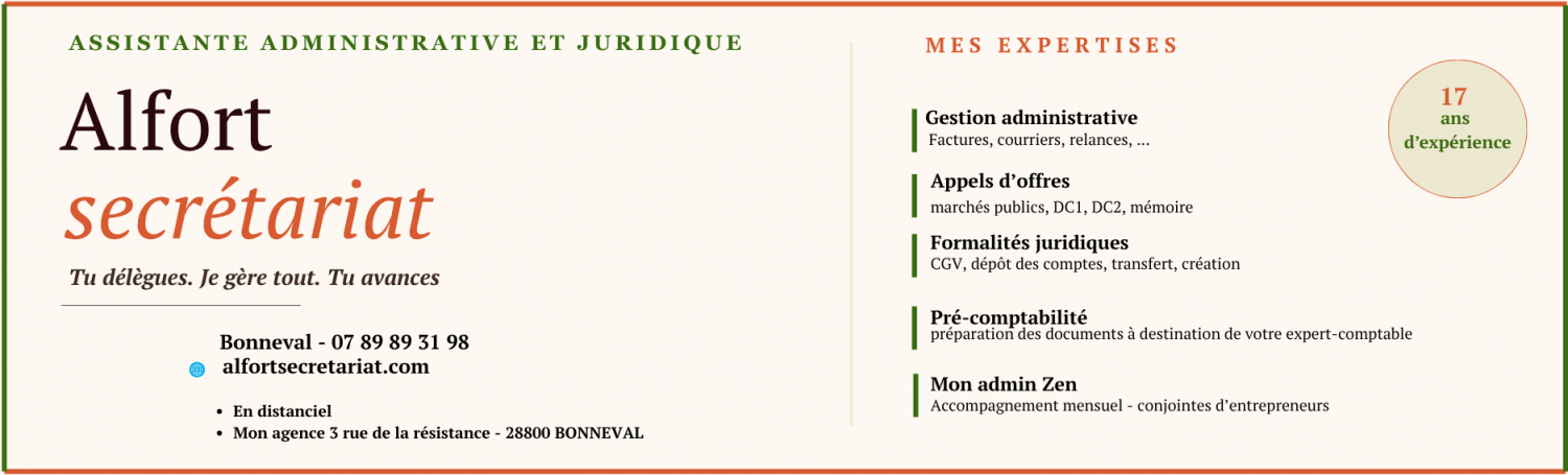 assistante juridique & administrative | Bonneval (28) — Alfort Secrétariat